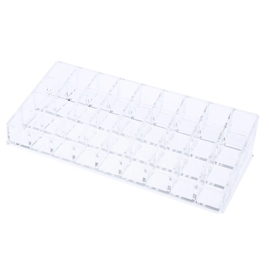 Clear Acrylic Makeup Organizer 4 Levels 36 Deep Slots Lipsticks Lip Gloss Nail Polish Cosmetic Storage Case Display Holder Stand