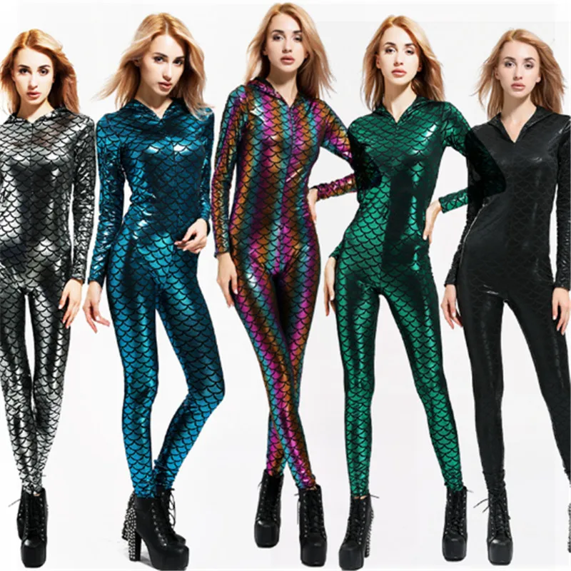 Adult Mermaid Zentai Night club DS Costume Long sleeve Mermaid Cosplay Jumpsuits Fish scale Bodysuit Halloween costume for women
Adult Mermaid Zentai Night club DS Costume Long sleeve Mermaid Cosplay Jumpsuits Fish scale Bodysuit Halloween costume for women