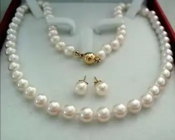 Women Gift word Love women Fashion Jewelry 2015 Charming women sale Beautiful 8-9mm White Akoya Pearl Necklace Earring 17.5" Jew
Women Gift word Love women Fashion Jewelry 2015 Charming women sale Beautiful 8-9mm White Akoya Pearl Necklace Earring 17.5" Jew