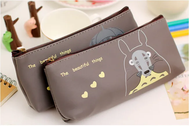 Cute Totoro Grey Waterproof Pencil Case