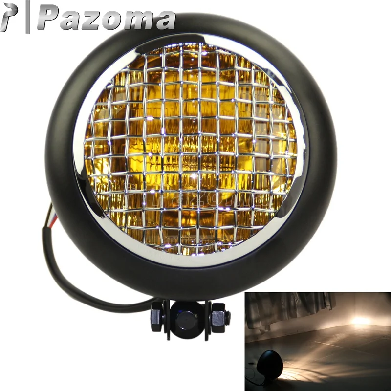 5.75" Chrome and Black Mesh Grill Metal Motorbike Headlight Front Head Lamp for Triumph Bonneville Scrambler T100 T214
5.75" Chrome and Black Mesh Grill Metal Motorbike Headlight Front Head Lamp for Triumph Bonneville Scrambler T100 T214