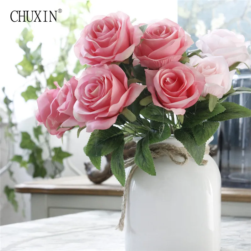 High quality 7 head Artificial flowers silk beatiful corlorful rose home table office hotel decoration for wedding flowers
High quality 7 head Artificial flowers silk beatiful corlorful rose home table office hotel decoration for wedding flowers