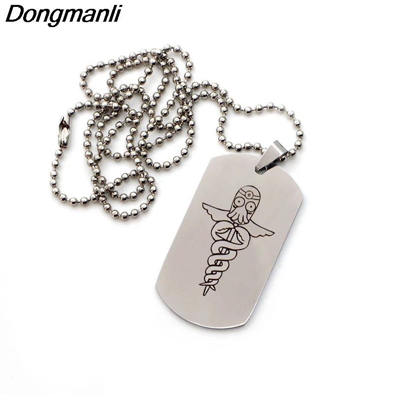 P2530 Dongmanli Futurama Caduceus Necklaces Fashion Jewelry Dog Tag stainless steel Pendant Beaded Chain for Fans
P2530 Dongmanli Futurama Caduceus Necklaces Fashion Jewelry Dog Tag stainless steel Pendant Beaded Chain for Fans