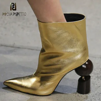 Prova Perfetto BrandDesign Pointed Toe Female Boots Strange Style Slip on High Heel Shoes Woman Mismatched Wood Heel Women Boots
Prova Perfetto BrandDesign Pointed Toe Female Boots Strange Style Slip on High Heel Shoes Woman Mismatched Wood Heel Women Boots