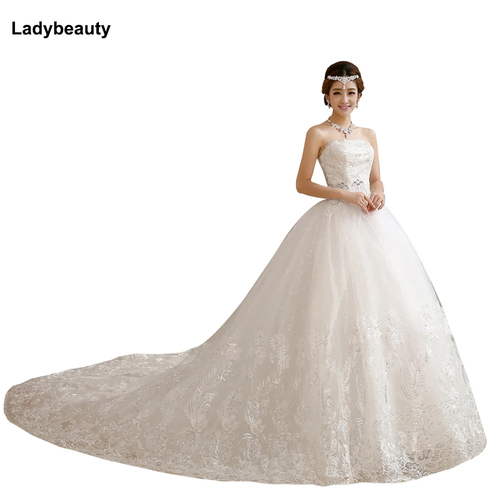 2018 Romantic Wedding Dresses Bride White Crystal Slim Satin Lace Up Bridal Gown Vestido de Noiva Strapless Off the Shoulder
2018 Romantic Wedding Dresses Bride White Crystal Slim Satin Lace Up Bridal Gown Vestido de Noiva Strapless Off the Shoulder