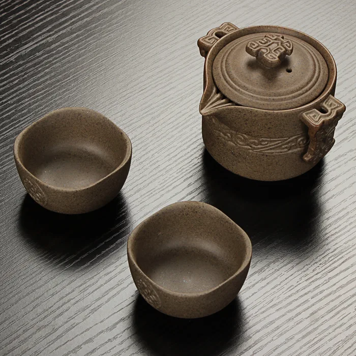 Chinese retro Rough pottery travel tea set 2 cups+1 pot,handmade ceramic teapot kettle porcelain gaiwan tea cup, tea cup teapot
Chinese retro Rough pottery travel tea set 2 cups+1 pot,handmade ceramic teapot kettle porcelain gaiwan tea cup, tea cup teapot