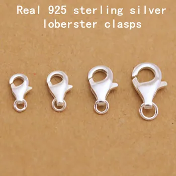 Lobster Clasp Accessories Real 925 Sterling Silver components for Necklace Bracelet Chain Jewelry Findings Parts 5pcs/lot
Lobster Clasp Accessories Real 925 Sterling Silver components for Necklace Bracelet Chain Jewelry Findings Parts 5pcs/lot