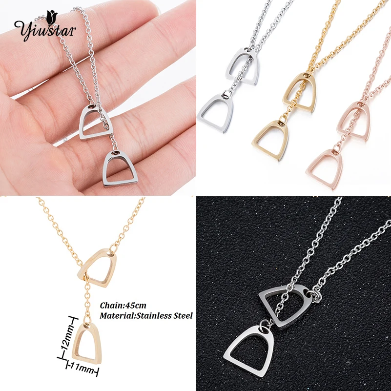 Yiustar Sweet Fishhook Trendy Ethnic style lucky Colorful Rhinestone Double Horse Hoof Horseshoe Pendant necklace of Women Girl
Yiustar Sweet Fishhook Trendy Ethnic style lucky Colorful Rhinestone Double Horse Hoof Horseshoe Pendant necklace of Women Girl