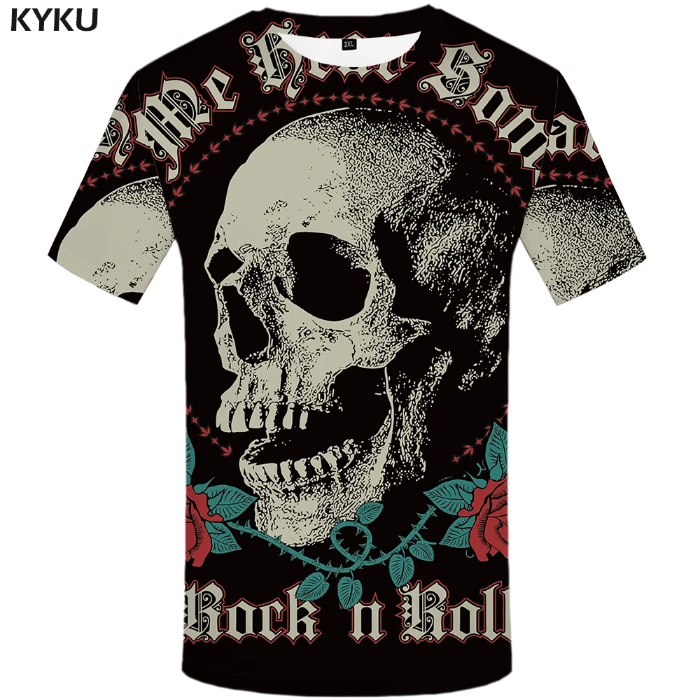 KYKU Skull T-shirt Men Black Flower T-shirt Rose Cool Anime 3d Printed Tshirt Funny Punk Rock Mens Clothing Casual Summer Tops
KYKU Skull T-shirt Men Black Flower T-shirt Rose Cool Anime 3d Printed Tshirt Funny Punk Rock Mens Clothing Casual Summer Tops