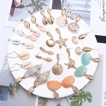 Bohemian Sea Shell Drop Earrings For Women Metal Starfish Conch Shell Cowrie Statement Earrings Summer Beach Jewelry
Bohemian Sea Shell Drop Earrings For Women Metal Starfish Conch Shell Cowrie Statement Earrings Summer Beach Jewelry