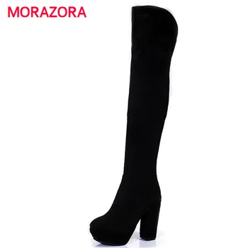 MORAZORA 2018 new sexy super high heel over the knee boots autumn winter round toe square heel women boots zipper platform boots
MORAZORA 2018 new sexy super high heel over the knee boots autumn winter round toe square heel women boots zipper platform boots