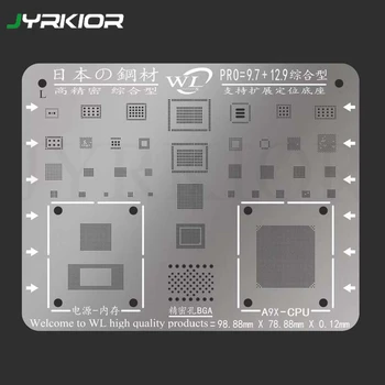 Jyrkior For iPad Pro 9.7'' 12.9'' A11 CPU / Nand / Audio / Power IC Etc Multi-Function BGA Reballing Stencil Plant Tin Steel Net
Jyrkior For iPad Pro 9.7'' 12.9'' A11 CPU / Nand / Audio / Power IC Etc Multi-Function BGA Reballing Stencil Plant Tin Steel Net