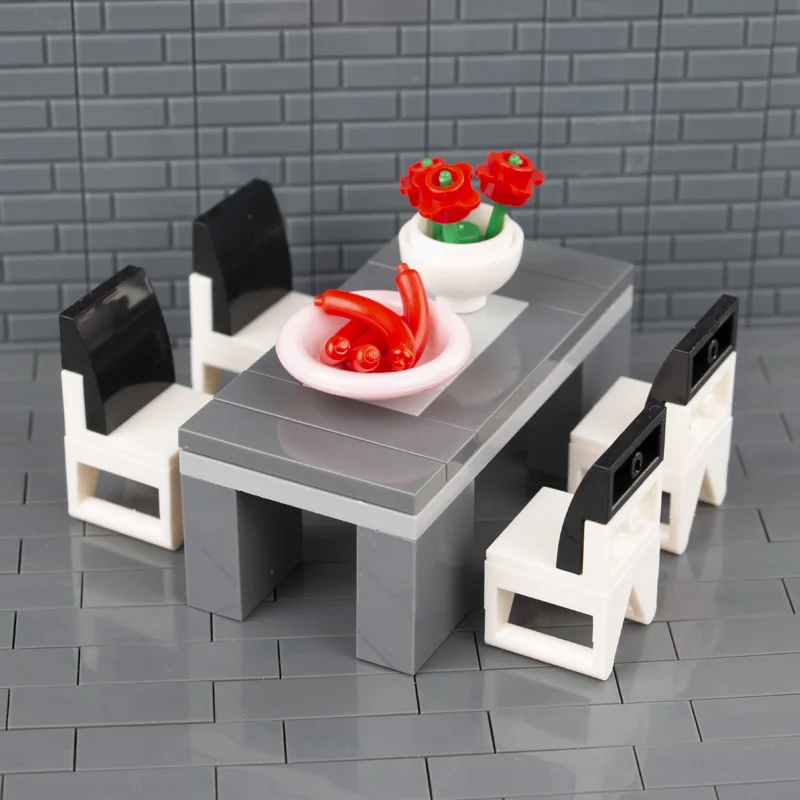 City Accessories MOC Bricks Desk Table Chair Flower Sausages For Home Building Blocks Furniture DIY Toys For Children Gifts C048
City Accessories MOC Bricks Desk Table Chair Flower Sausages For Home Building Blocks Furniture DIY Toys For Children Gifts C048