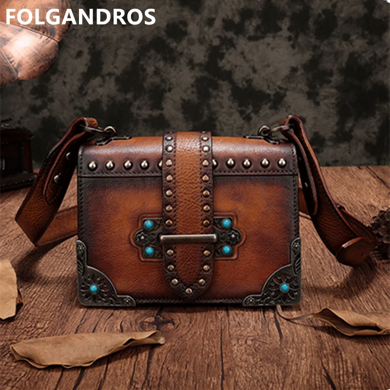 2018 Women's Genuine Leather Messenger Bag Handmade Rivet Mini Flap Handbag Designer Brand Vintage Shoulder Crossbody Bag Bolsa
2018 Women's Genuine Leather Messenger Bag Handmade Rivet Mini Flap Handbag Designer Brand Vintage Shoulder Crossbody Bag Bolsa