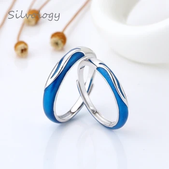 Silvology Blue Water Belt Couple Rings Original 925 Sterling Silver Enamel Texture Hand Painted Elegant Rings Romantic Jewelry
Silvology Blue Water Belt Couple Rings Original 925 Sterling Silver Enamel Texture Hand Painted Elegant Rings Romantic Jewelry