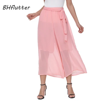 BHflutter 2018 New Fashion Women Pants Elastic Waist Brief Casual Summer Capris Solid Color Female Belt Chiffon Wide Leg Pants
BHflutter 2018 New Fashion Women Pants Elastic Waist Brief Casual Summer Capris Solid Color Female Belt Chiffon Wide Leg Pants