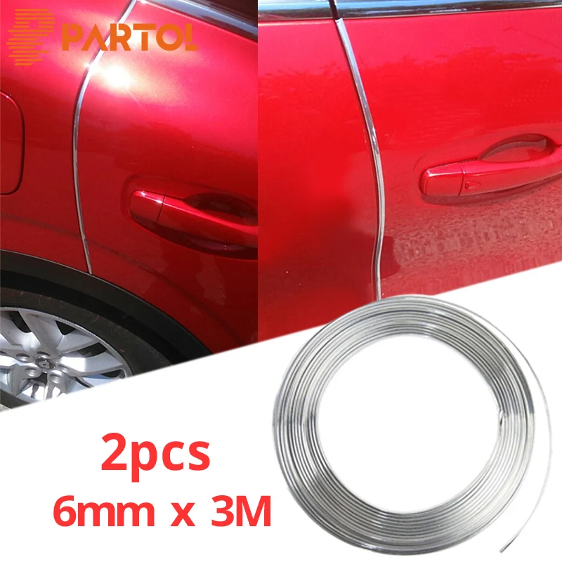 Partol 6mm x 3m Silver Car Styling Moulding Strip Auto Decoration Body Bumper Door Protective Trim Anti-collision Strips Sticker
Partol 6mm x 3m Silver Car Styling Moulding Strip Auto Decoration Body Bumper Door Protective Trim Anti-collision Strips Sticker