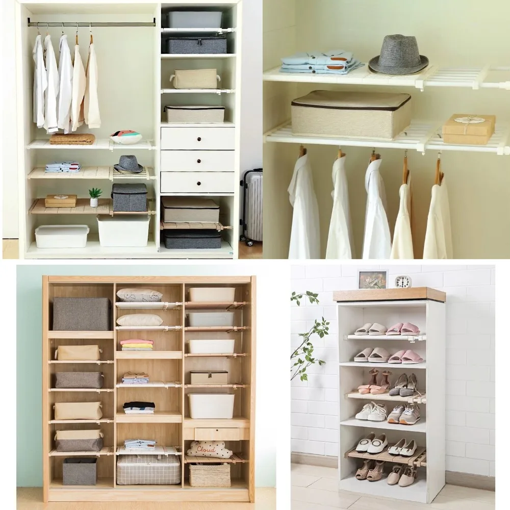 Keepbest Wardrobe Storage Shelf Rack Adjustable Wardrobe Storage