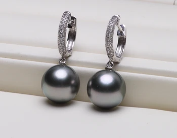 18K platinum Tahiti Black Pearl Earrings 10-11 round flawless Genuine Sea Pearl
18K platinum Tahiti Black Pearl Earrings 10-11 round flawless Genuine Sea Pearl