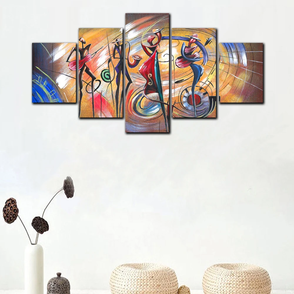 Framed 5 Pieces Abstract People Playing Music Painting Modern Home Decoration Oil Canvas Picture Living Room Wall Art Poster
Framed 5 Pieces Abstract People Playing Music Painting Modern Home Decoration Oil Canvas Picture Living Room Wall Art Poster