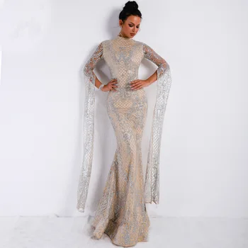 Super Graceful High Neck Cute Sleeve Elegant Red Carpet Dress Sweep Brush Train Skirt Sheath Prom Dresses Long
Super Graceful High Neck Cute Sleeve Elegant Red Carpet Dress Sweep Brush Train Skirt Sheath Prom Dresses Long