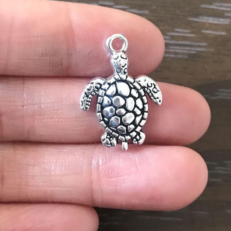 12PCS DIY Sea Turtle Charm Ocean Pendant for Bracelet Necklace Earring Zipper Pulls Bookmarks Jewelry Making | Украшения и