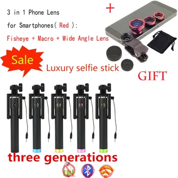 SKF35 Wired Selfie Stick Tripod Built-in Shutter Monopod + Fisheye Macro Wide Angle Phone Lens for Samsung Galaxy S7 / S7 Edge
SKF35 Wired Selfie Stick Tripod Built-in Shutter Monopod + Fisheye Macro Wide Angle Phone Lens for Samsung Galaxy S7 / S7 Edge