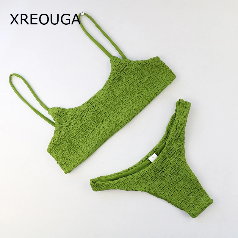XREOUGA Solid Candy Color Fold Pattern High Quality Swimwear Seersucker Bandage Sexy Bathing Suit Push-up 2PCS Women Biquini
XREOUGA Solid Candy Color Fold Pattern High Quality Swimwear Seersucker Bandage Sexy Bathing Suit Push-up 2PCS Women Biquini