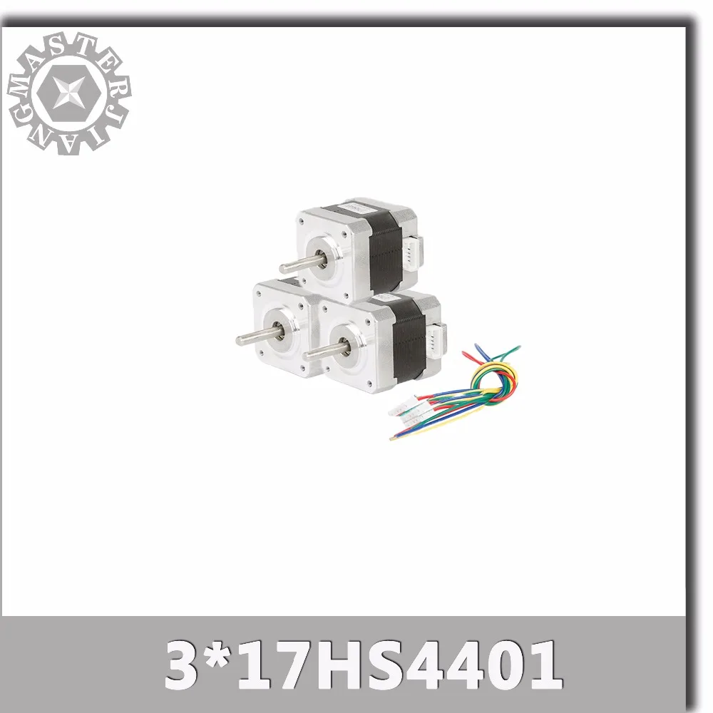 3 pcs/set 4-lead Nema 17 42 Stepper Motor Nema NEMA17-4401 motor 42BYGH 1.7A (17HS4401) 3D printer motor and CNC XYZ with Cables
3 pcs/set 4-lead Nema 17 42 Stepper Motor Nema NEMA17-4401 motor 42BYGH 1.7A (17HS4401) 3D printer motor and CNC XYZ with Cables