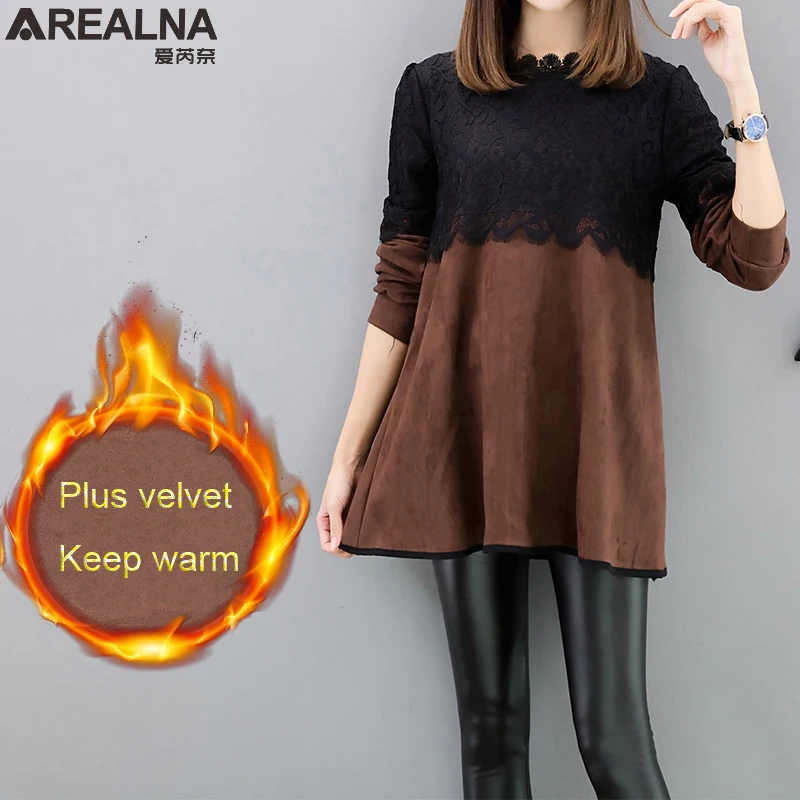 Women Blouses winter Lace Patchwork velvet Blouse Casual loose Blusa Feminina Tops Fashion Chemise Femme Shirts Plus Size 4XL
Women Blouses winter Lace Patchwork velvet Blouse Casual loose Blusa Feminina Tops Fashion Chemise Femme Shirts Plus Size 4XL