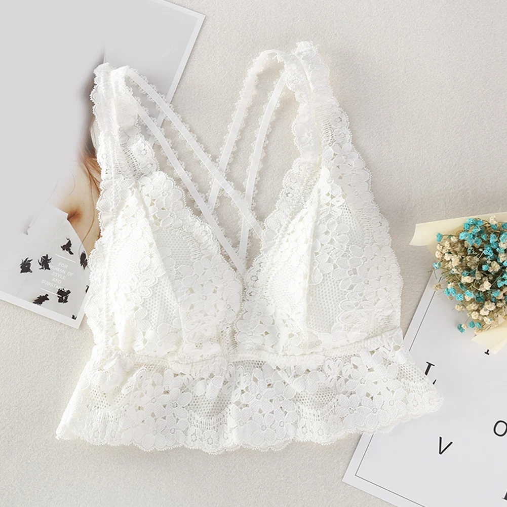 Women Bra Cross Bandage Deep V Push Up Spaghetti Strap Removable Pad Triangle Cup Sexy Elastic Lace Soft Solid Lingerie
Women Bra Cross Bandage Deep V Push Up Spaghetti Strap Removable Pad Triangle Cup Sexy Elastic Lace Soft Solid Lingerie