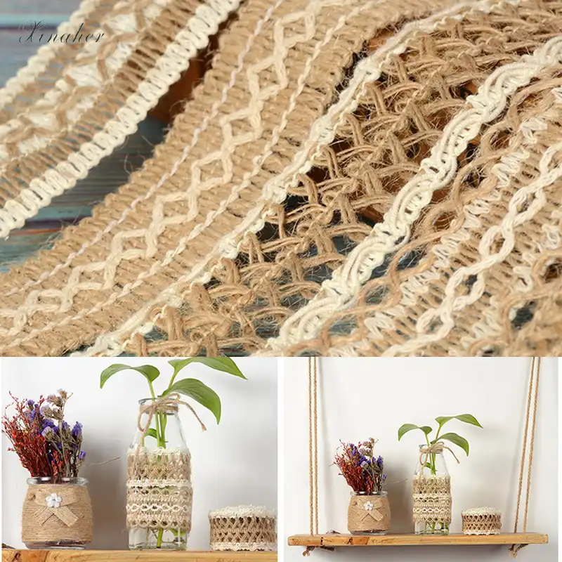 2 ヤード 3 5 4 5 センチメートルナチュラルヴィンテージジュート黄麻布リボンdiy結婚式ベルトストラップフローリストリー誕生日パーティー クリスマスの装飾クラフト リボン Gooum