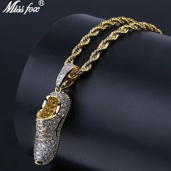 MISSFOX Hip Hop Football Star Shoes Personalized Necklace Half Moon Decorated 24K Gold Plated AAA Cubic Zirconia Locket Pendant
MISSFOX Hip Hop Football Star Shoes Personalized Necklace Half Moon Decorated 24K Gold Plated AAA Cubic Zirconia Locket Pendant