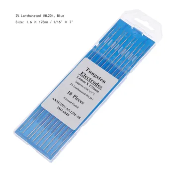 DRELD 10pcs/lot Tig Rod WL20 Tungsten Electrode 1.6mm(1/16")175mm(7") 2.0% Lanthanated Blue Color for Tig Welding Torch
DRELD 10pcs/lot Tig Rod WL20 Tungsten Electrode 1.6mm(1/16")175mm(7") 2.0% Lanthanated Blue Color for Tig Welding Torch