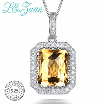 L&zuan 4.53ct Natural Citrine Pendant Real 925 Sterling Silver Jewelry Neckalce For Women Checkerboard Cut Gems Pendant
L&zuan 4.53ct Natural Citrine Pendant Real 925 Sterling Silver Jewelry Neckalce For Women Checkerboard Cut Gems Pendant