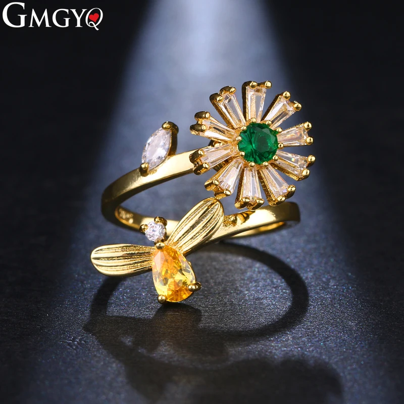 GMGYQ Personality Design Fashion Flower Rotary Open Ring Adjustable Size Internet Reds Same Style Jewelry Gifts For Women
GMGYQ Personality Design Fashion Flower Rotary Open Ring Adjustable Size Internet Reds Same Style Jewelry Gifts For Women