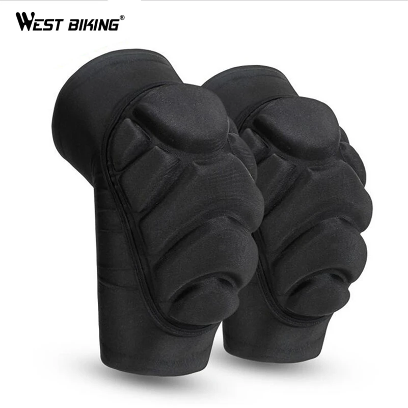 Image WEST BIKING Extreme Sports Knee Pads 2Pcs Pair Skiing Soccer Football Volleyball Protector Kneepad Thickening Cycling Knee Pads