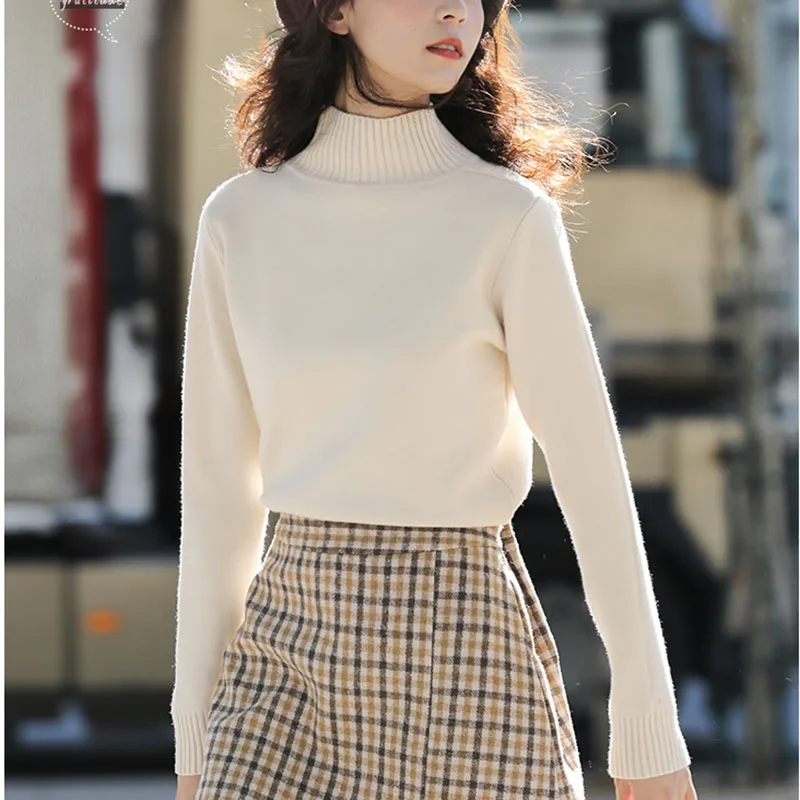 Women Autumn Knitted Pullover Tops Warm Turtleneck Ladies Knitting Long Sleeve Casual Pullovers and Sweaters Female Pull Sweater
Women Autumn Knitted Pullover Tops Warm Turtleneck Ladies Knitting Long Sleeve Casual Pullovers and Sweaters Female Pull Sweater