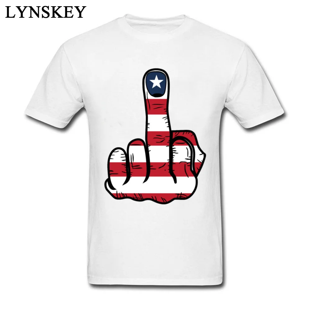 Adult Tops Tees Prevalent Classic T Shirt Pure Cotton Crewneck Short Sleeve Printed Middle Finger USA Flag Clothing Shirt Middle Finger USA Flag white