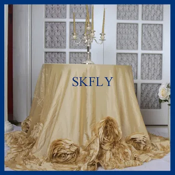 CL052C popular custom made nice wedding fancy 108'' round champage table cloth with rose flower
CL052C popular custom made nice wedding fancy 108'' round champage table cloth with rose flower