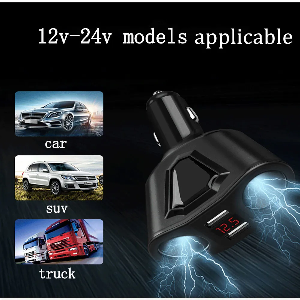12V 24V 3.1A Car Charger 2 USB Dual Cigarette Lighter Splitter Voltage Current Test Charger for Mobile Phone Tablet Charging
12V 24V 3.1A Car Charger 2 USB Dual Cigarette Lighter Splitter Voltage Current Test Charger for Mobile Phone Tablet Charging