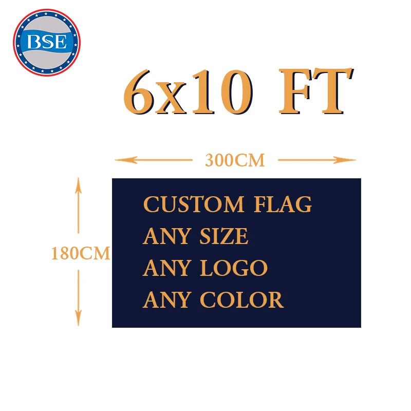 6x10FT пользовательский флаг 180X300 см полиэстер 100D Бесплатная футболка с дизайном