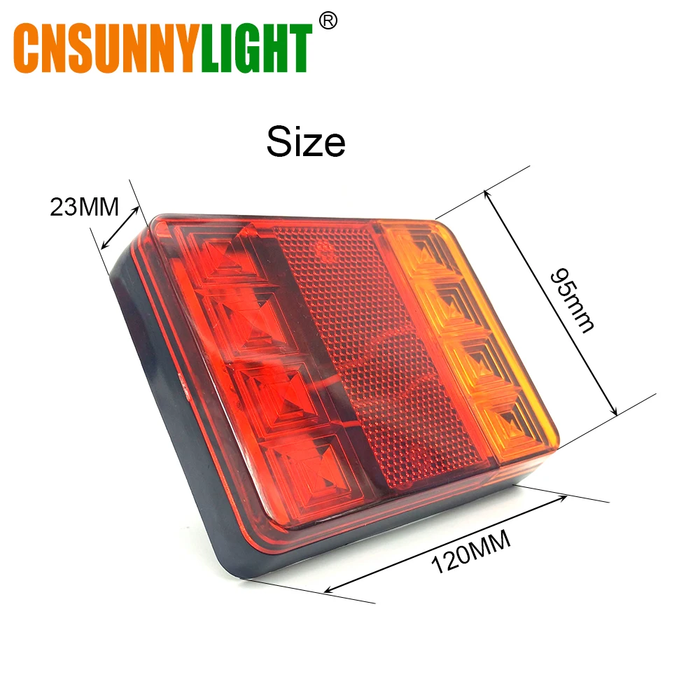 CNSUNNYLIGHT Car Truck Rear Tail Light Warning Lights Rear Lamps Waterproof Tailight Rear Parts for Trailer Caravans DC 12V 24V (5)