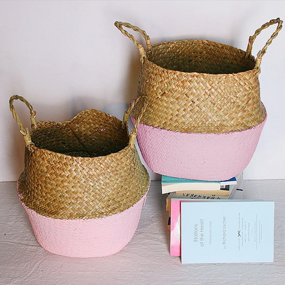 2019 new Modern fashion simple creative waterproof seaweed woven pink bottom flower pot folding storage basket
2019 new Modern fashion simple creative waterproof seaweed woven pink bottom flower pot folding storage basket