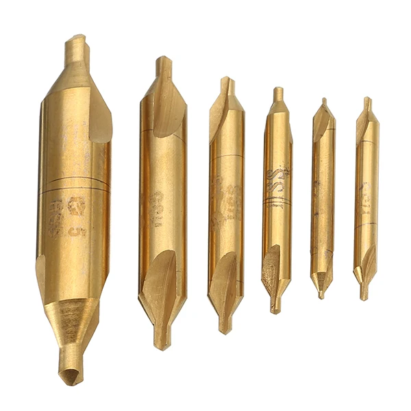 Countersink Drill Bit 6pcs 1/1.5/2/2.5/3/5mm Combined Center Drills 60 Degree HSS Titanium Coated Countersink Drill Bit
Countersink Drill Bit 6pcs 1/1.5/2/2.5/3/5mm Combined Center Drills 60 Degree HSS Titanium Coated Countersink Drill Bit