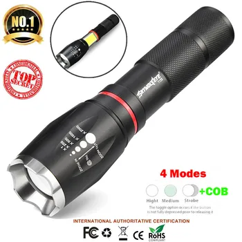 New 2018 High Quality T6+COB Tactical Military LED Flashlight Torch Zoomable 4Mode For 18650 Drop Shipping 
New 2018 High Quality T6+COB Tactical Military LED Flashlight Torch Zoomable 4Mode For 18650 Drop Shipping