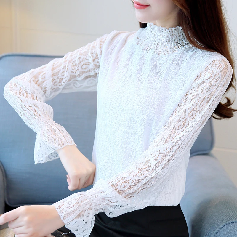 Lace blouse women's lace long sleeved trumpet sleeve hollow blouse 2018 spring new Ladies Plus Size Shirts Femme Tops 209 30
Lace blouse women's lace long sleeved trumpet sleeve hollow blouse 2018 spring new Ladies Plus Size Shirts Femme Tops 209 30