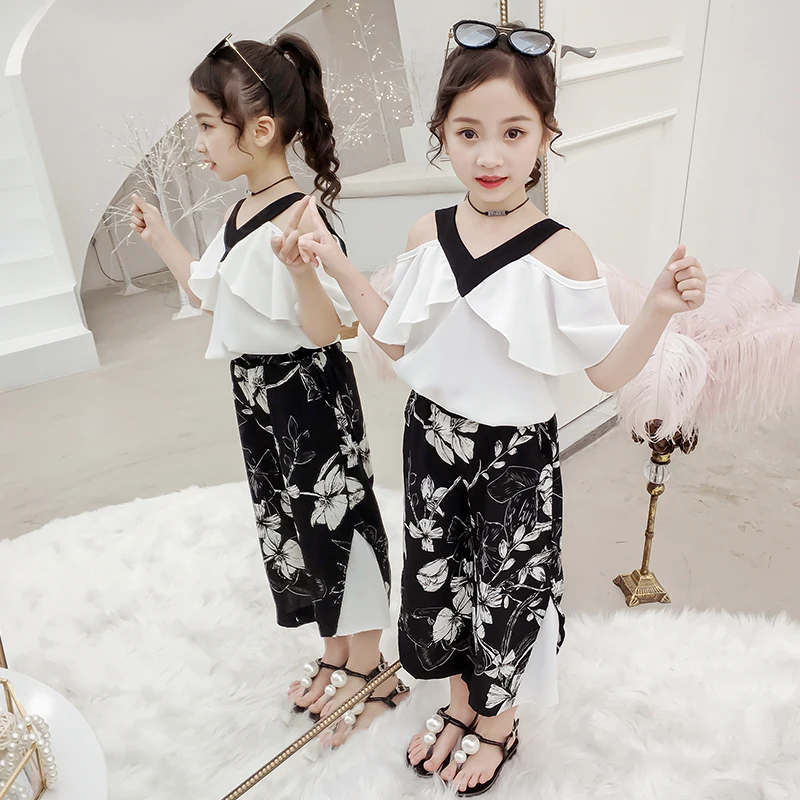 Girls Sets Clothing Summer Off The Shoulder Shirt + Chiffon Pant 2pcs Teenagers Child Baby Girl Tracksuit Kids Teens Clothes 12
Girls Sets Clothing Summer Off The Shoulder Shirt + Chiffon Pant 2pcs Teenagers Child Baby Girl Tracksuit Kids Teens Clothes 12