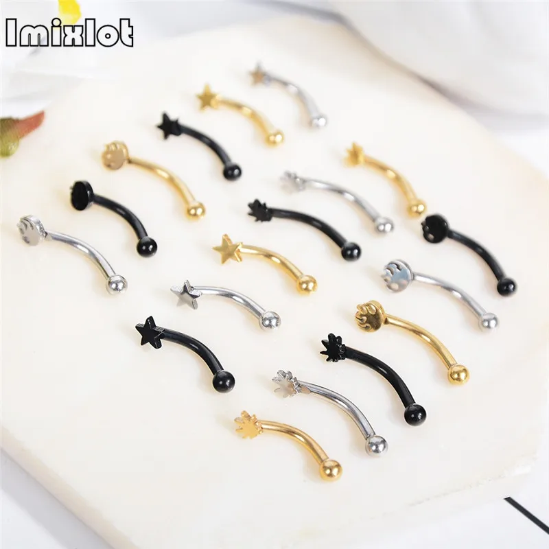 Nose Ring Ear Plugs 1pair Surgical Steel Eyebrow Piercing Pircing Curved Barbell Banana Piercings Body Jewelry Bijoux Earlets
Nose Ring Ear Plugs 1pair Surgical Steel Eyebrow Piercing Pircing Curved Barbell Banana Piercings Body Jewelry Bijoux Earlets