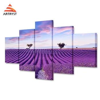 5pcs Modern Home Decor Purple Lavender Field Landscape Poster HD Printing On The Canvas Wall Art The picture for the living room 
5pcs Modern Home Decor Purple Lavender Field Landscape Poster HD Printing On The Canvas Wall Art The picture for the living room